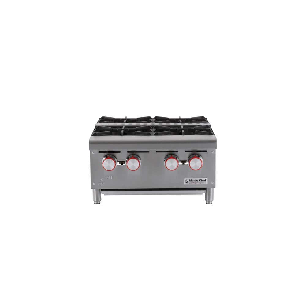 Magic Chef Commercial 24 in. Countertop Natural Gas Hot Plate, Stainless