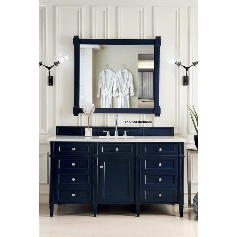 Victory Blue 59" Solid Wood Single Vanity with Veneer