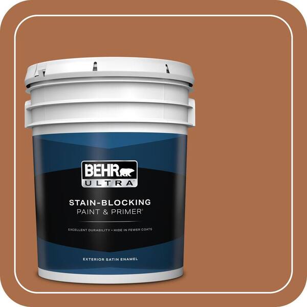 BEHR ULTRA 5 gal. #QE-13 Smoldering Copper Satin Enamel Exterior Paint & Primer