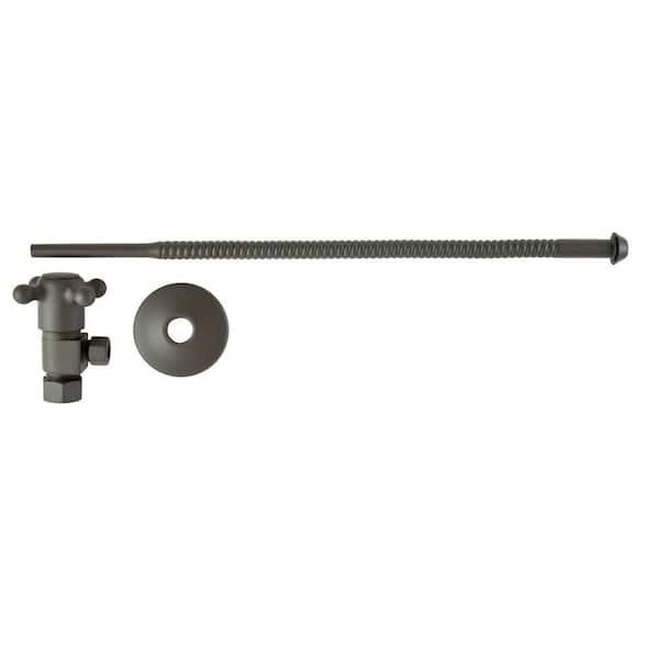 Barclay Products 3/8 in. O.D x 15 in. Copper Corrugated Toilet Supply Lines with Cross Handle Shutoff Valves in Oil Rubbed Bronze