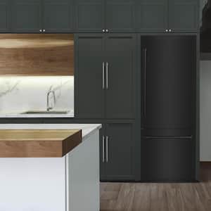 30 in. 2-Door Bottom Freezer Refrigerator with Internal Water and Ice Dispenser in Black Stainless Steel