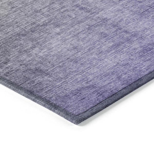 Olive Green and Purple 2 ft. x 3 ft. Woven Solid Color Rectangle Indoor/Outdoor Area Rug