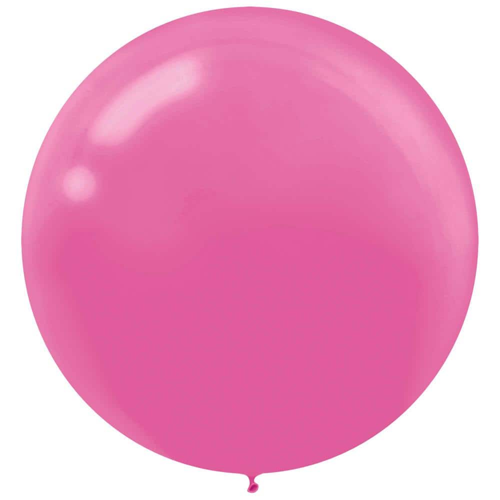 24 in. Bright Pink Latex Balloons (3-Pack)