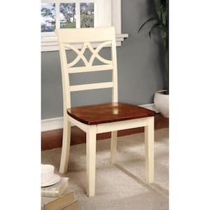 Logan White Wood Curved Back Dining Chairs (Set of 2)