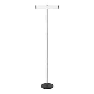 Essex 58 in. Black 1-Light 3-CCT Dimmable LED Standard Floor Lamp with Rotating Elongated Shade