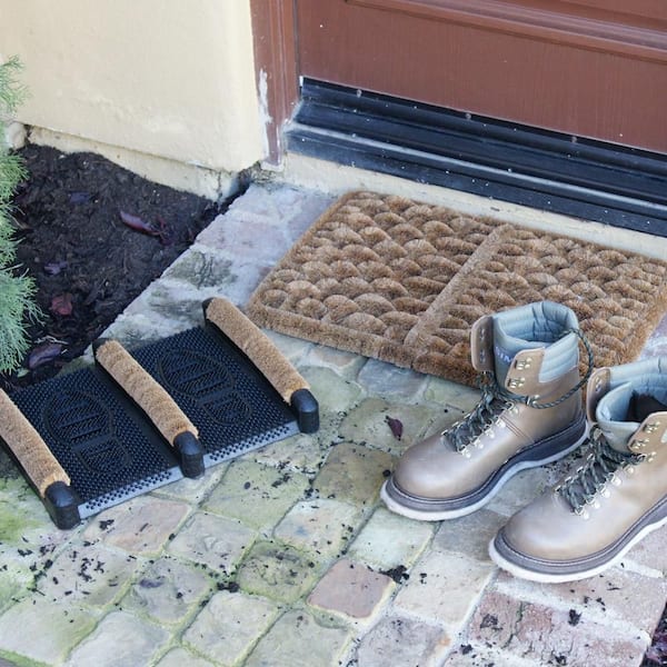 Abrasion-resistant Rubber Front Door Mat Shoe Scraper for Inside Outdoor  Doormat Easy To Clean Dirt