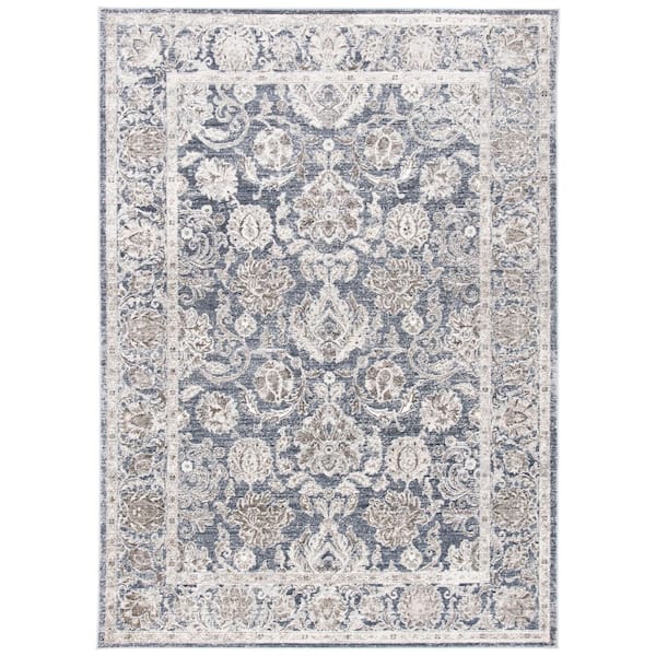 SAFAVIEH History 5 ft. x 8 ft. Dark Gray/Ivory Ornate Oriental Area Rug
