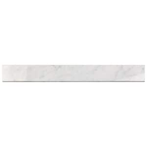 Marmo Bianco 3 in. x 24 in. Polished Porcelain Bullnose Tile