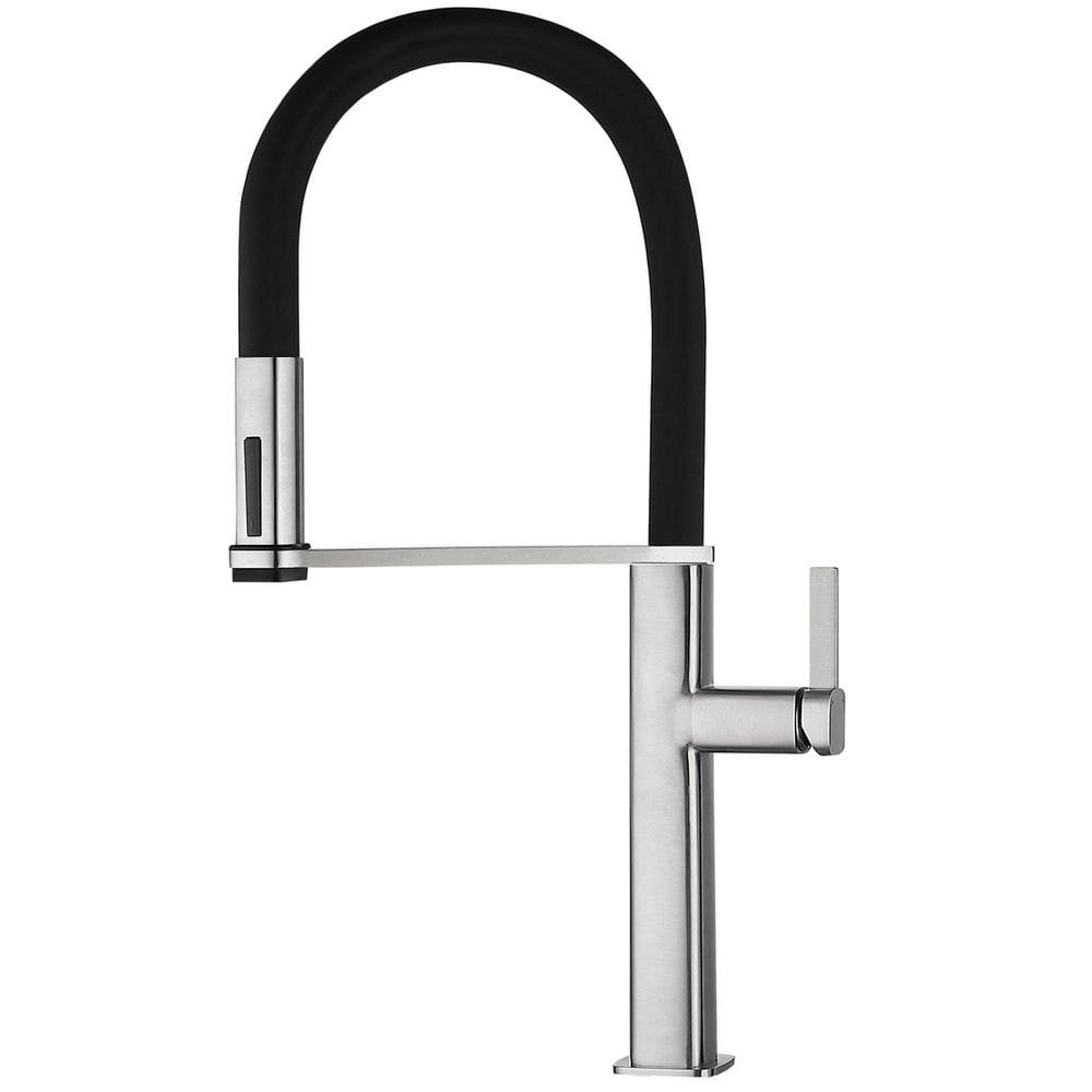 Stainless Steel 22 in. Single Handle Pull Down Sprayer Kitchen Faucet with 360° Spout Swivel in Brushed Nickel price history on PriceWatchPro