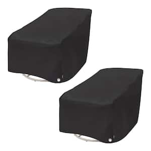 37.5 in. L x 39.25 in. W x 38.5 in. H, Black (2-Pack) Black Diamond Patio Swivel Lounge Chair Cover, Waterproof