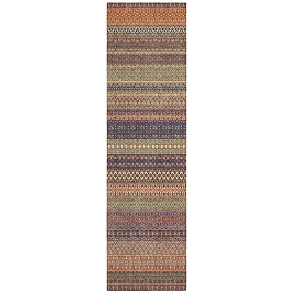 Chantille ACN527 Paprika 2 ft. 3 in. x 7 ft. 6 in. Machine Washable Indoor/Outdoor Geometric Runner Rug