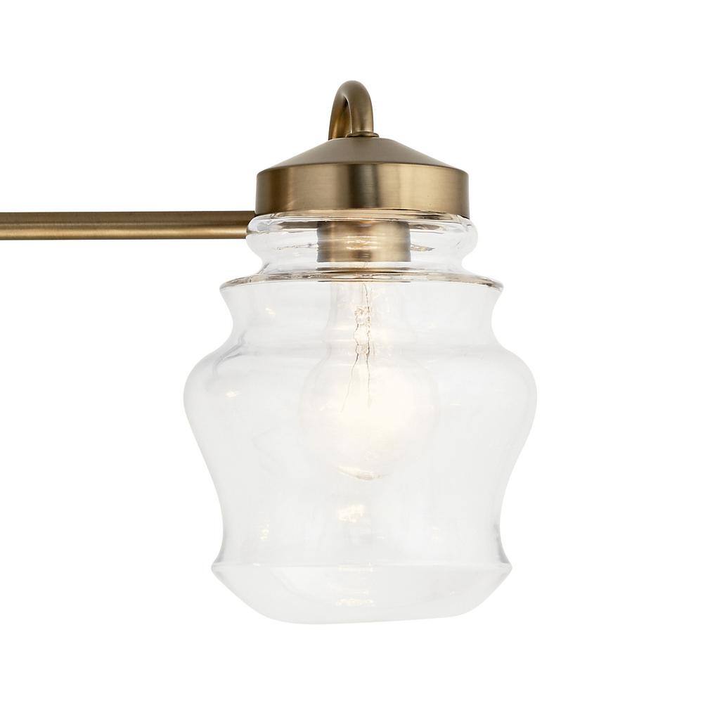 Janiel 33.25" 4-Light Polished Nickel Vanity Light with Clear Glass Shades
