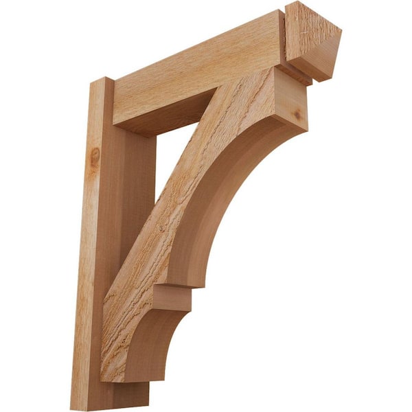 Ekena Millwork 6 in. x 26 in. x 22 in. Western Red Cedar Balboa Arts and Crafts Rough Sawn Outlooker
