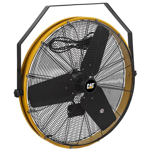 30" High Velocity Indoor/Outdoor IPX4 Weatherproof High Velocity Wall Mounted Shroud Fan (Yellow)