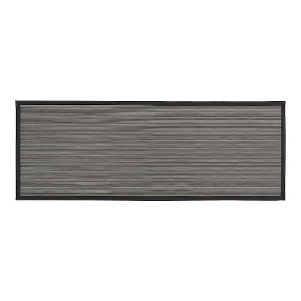 World Rug Gallery Stripe Textline Gray 18 in. x 47 in. Anti-Fatigue Standing Mat