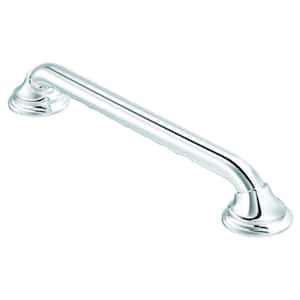 Home Care 12 in. x 1-1/4 in. Concealed Screw Grab Bar with SecureMount and Curl Grip in Chrome