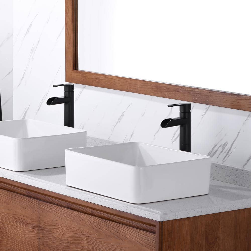 Matte Black Modern Single Handle Vessel Sink Faucet