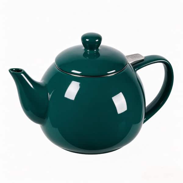 3-Cup Jade Porcelain Teapot with Removable Stainless Steel Infuser, Tea Pots for Loose Tea, Tea Infuser Pots for Gift