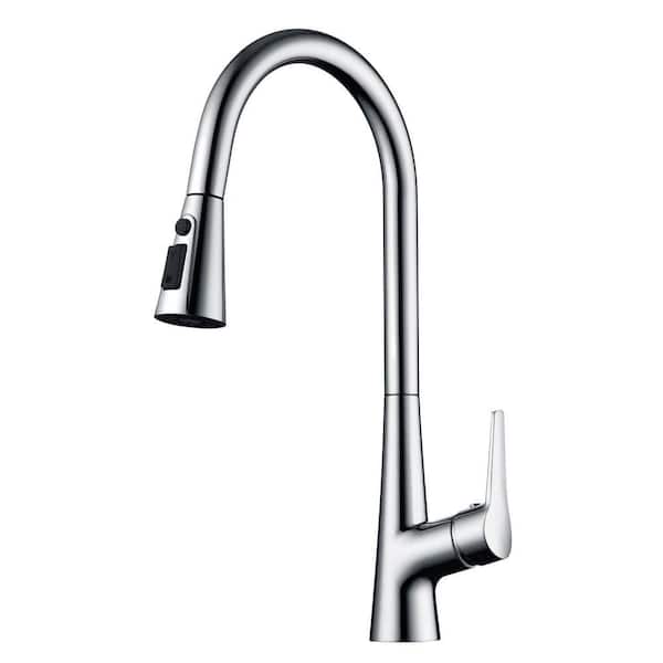 Hourglass Stream Touchless in Chrome 18.5 in Pull Down Sprayer Kitchen Faucet with 360 Degree Spout Swivel