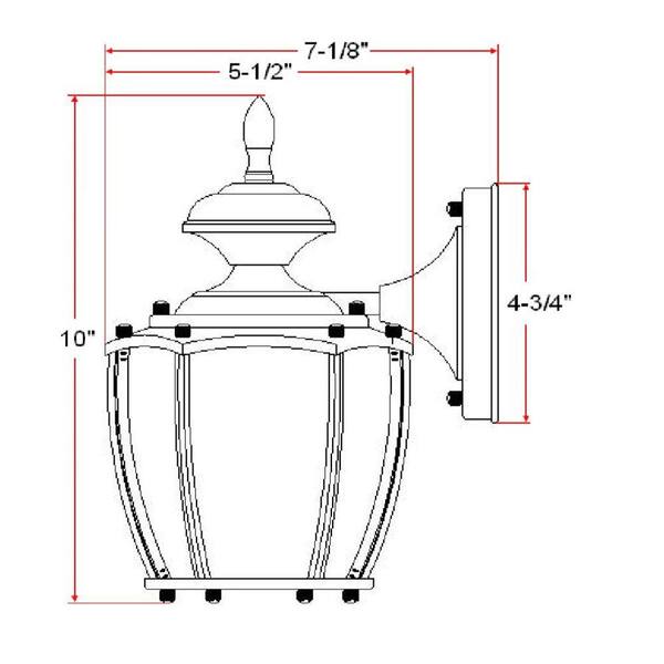 Design House Jackson Solid Antique Brass Outdoor Wall Lantern