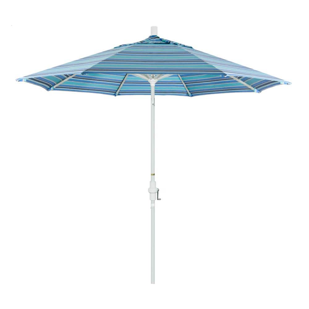 9 ft. Matted White Aluminum Market Patio Umbrella with Collar Tilt Crank Lift in Dolce Oasis Sunbrella price history on PriceWatchPro