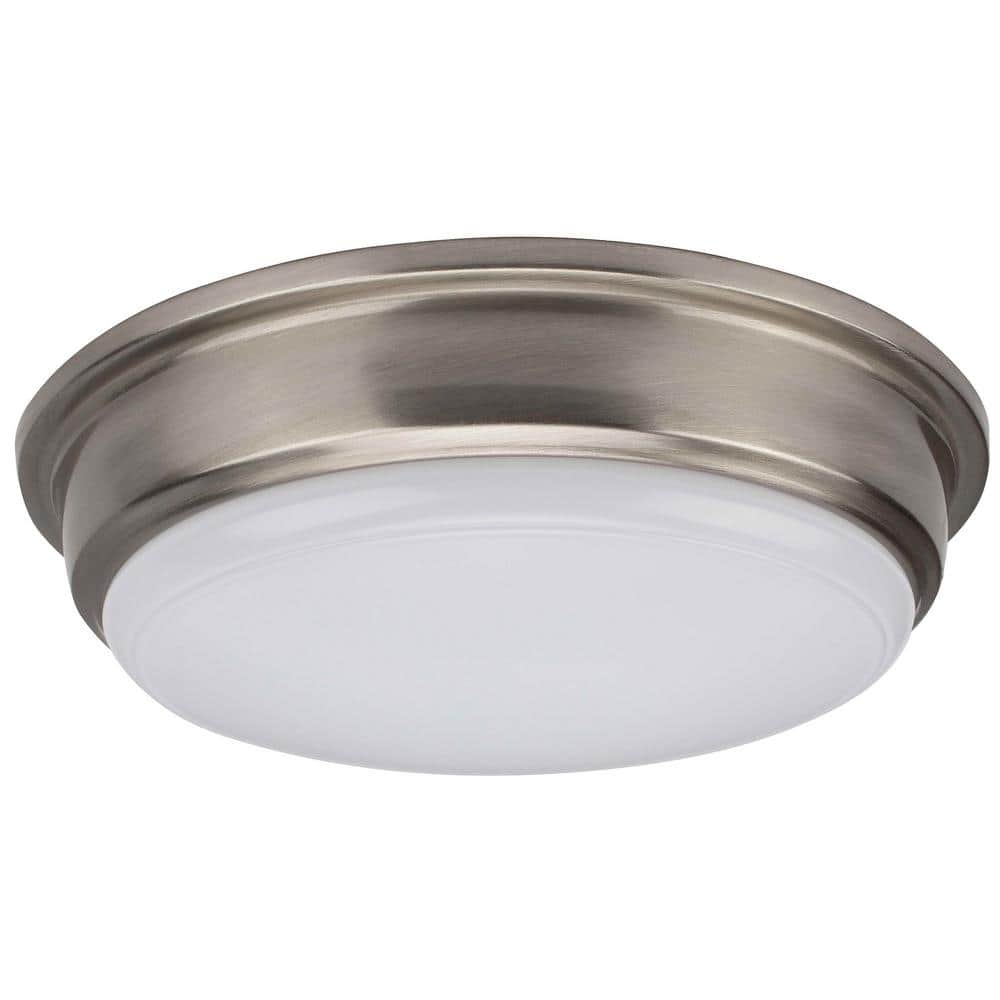Brushed Nickel 13" LED Flush Mount Ceiling Light with Glass Shade