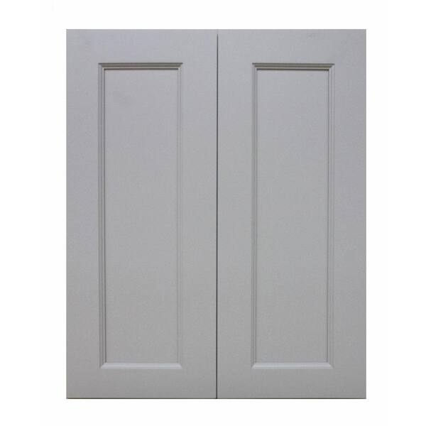 Krosswood Doors Modern Craftsman Ready to Assemble 30x42x12 in. Wall Cabinet with 2-Door 3-Shelf in Gray