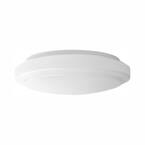 12 in. White Round 1-Light Smart Wink Hub Selectable LED Flush Mount Light Dimmable Amazon Alexa Compatible 2700K-5000K