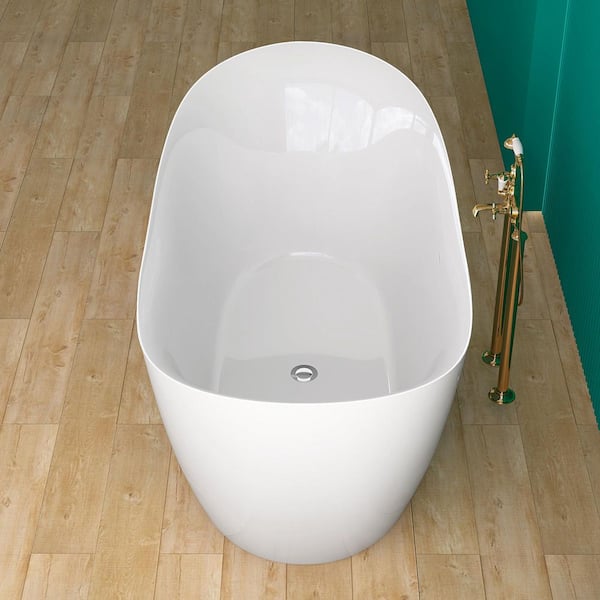 Zeafive Van 63 in. x 27.5 in. Acrylic Freestanding Soaking Bathtub
