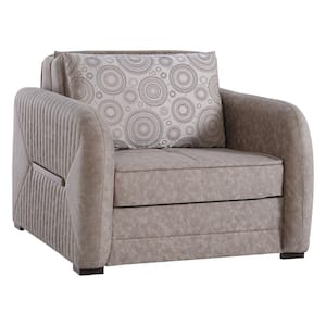 Lightning Collection Beige Convertible Armchair with Storage