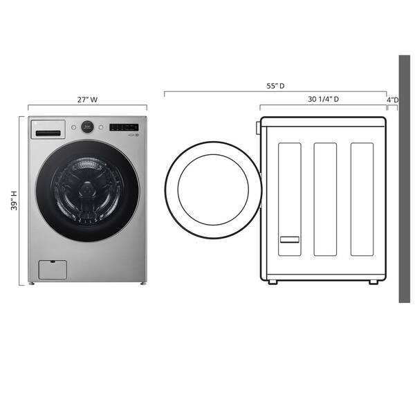 LG 27 inch Smart Front Load Washer with 4.5 Cu. ft