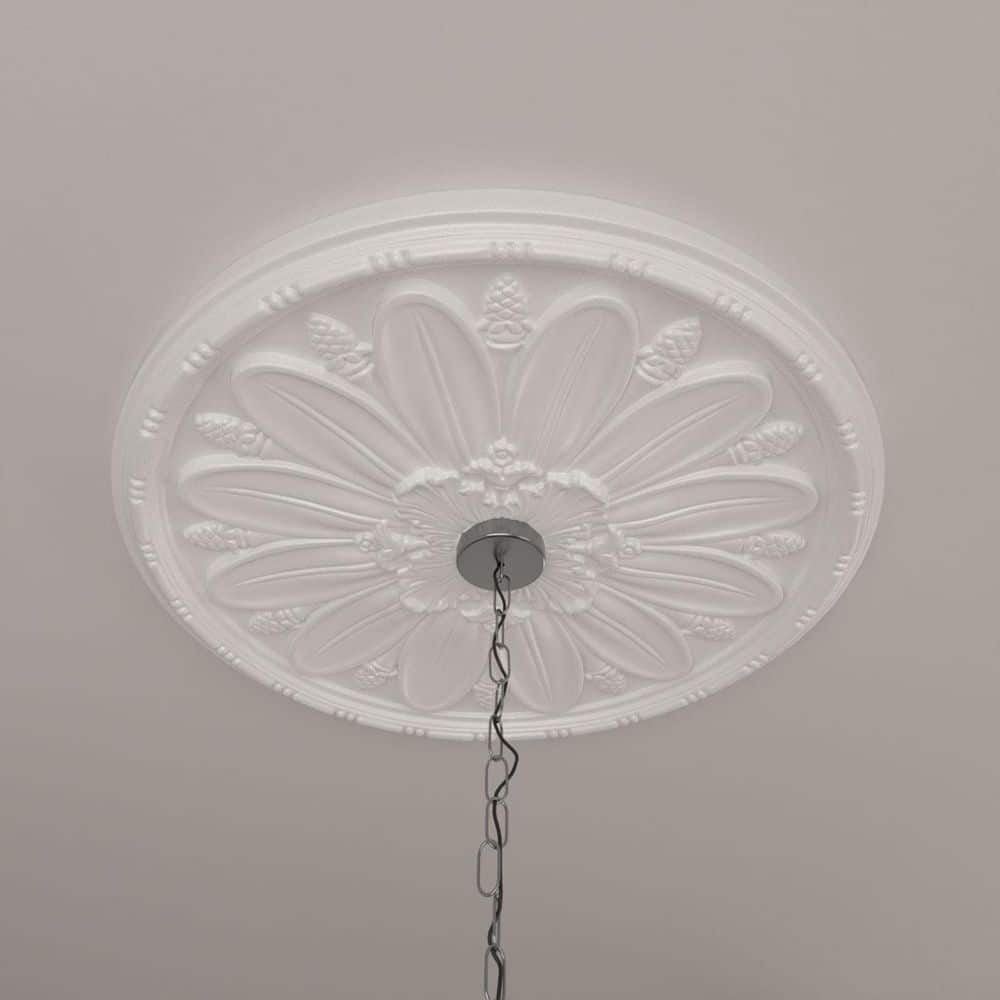 Primed White 23.63" Acanthus Twist Ceiling Medallion