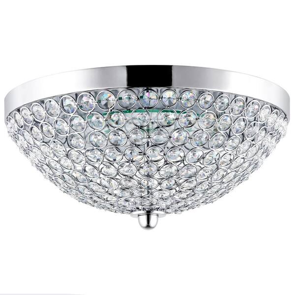 Sunlite Dome 150-Watt Chrome Integrated LED Ceiling Flush Mount