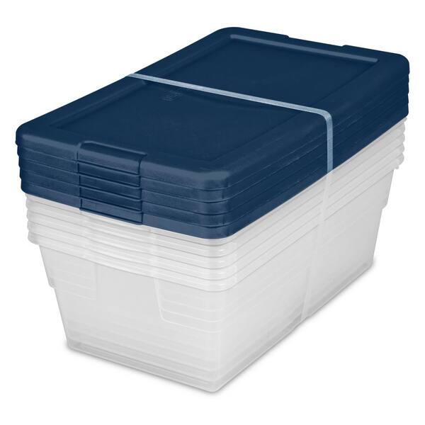 Sterilite Classic Lidded Stackable 30 Gal Storage Tote Container, Blue, 24  Pack, 1 Piece - Foods Co.