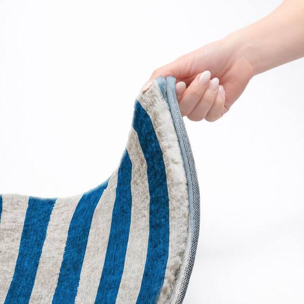 Dream Shag Premium Machine Washable Abstract ADS530 Blue 9 ft. x 12 ft. Area Rug