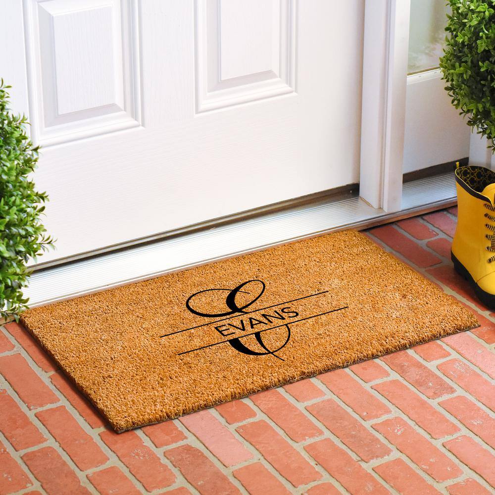 Evans Personalized Natural Coir Outdoor Doormat 17" x 29"