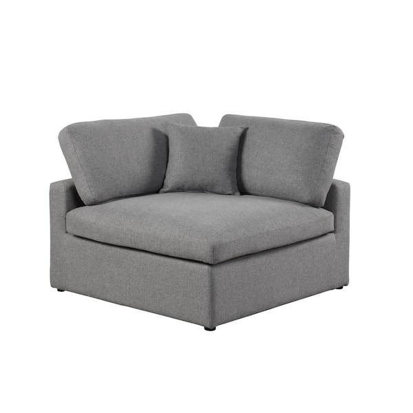 Best Master Furniture Remington Gray Linen Modular Corner Chair
