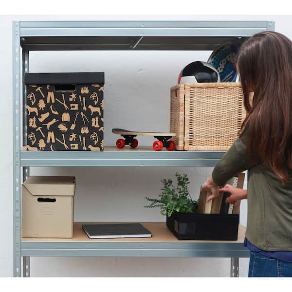 5-Tier Galvanized Steel Garage Storage Shelving Unit in Silver with HDF Racks (35.4 in. W x 71 in. H x 16 in. D)