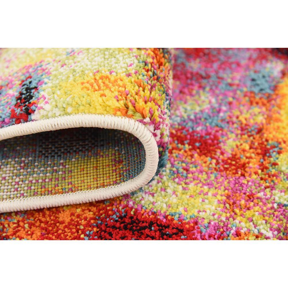 Vibrant Abstract 10 ft Indoor Runner in Multicolor Polypropylene