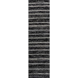 Black/Cream 2 ft. x 8 ft. Williamsburg Minimalist Stripe Runner Rug