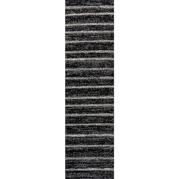Black/Cream 2 ft. x 8 ft. Williamsburg Minimalist Stripe Runner Rug