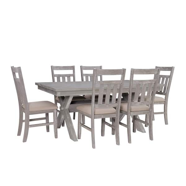 Linon Home Decor Krause 7-Piece Gray Dining Set