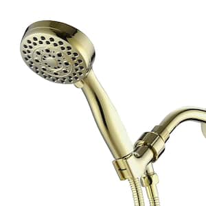 5-Spray Wall Mount Handheld Shower Head 1.8 GPM in Polished Gold (Valve Not Included)
