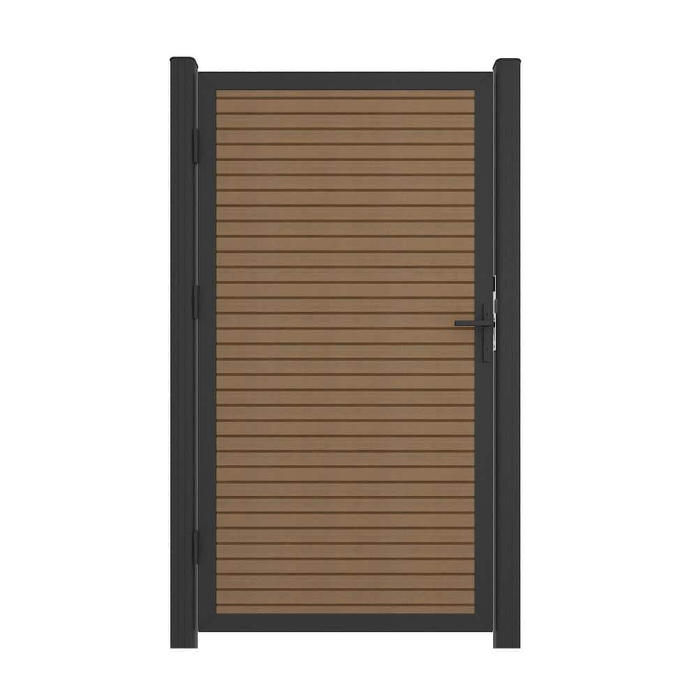 38.25 in. x 71.62 in. UltraEasy Peruvian Teak Composite Board-on-Board Fence Gate Kit with Black Frame price history on PriceWatchPro
