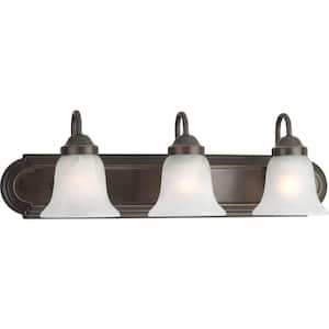 Solvang 24 in. 3-Light Antique Bronze Traditional Bathroom Vanity Light with Alabaster Glass