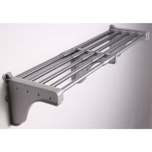 12 in. D x 42 in. to 75 in. W x 10.5 in. H Expandable Silver Steel Tubes with 2 End Brackets Shelf Only Closet System