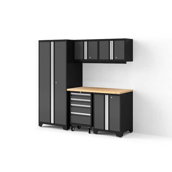 Bold Series XL 78 in. W x 76.75 in. H x 24 in. D 24-Gauge Steel Garage Cabinet Set in Charcoal Gray (6-Piece)