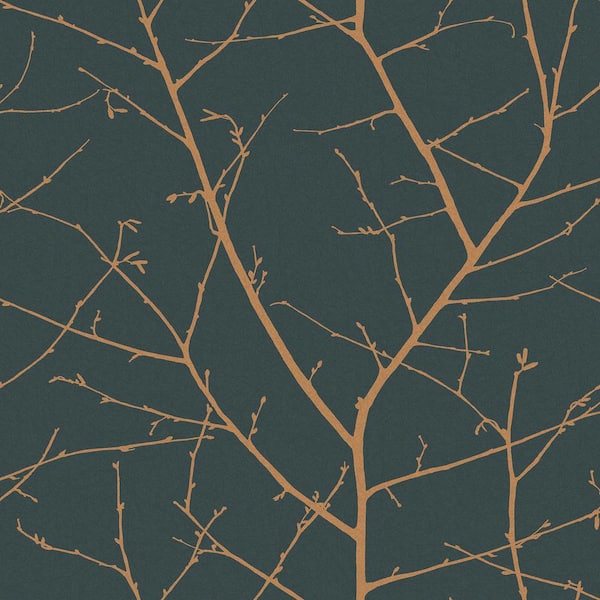 Boreas Teal and Copper Wallpaper