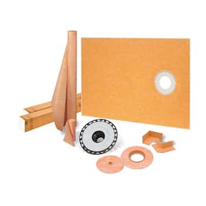 Kerdi-Shower-Kit 38 in. x 60 in. Off-Center Shower Kit with ABS Flange