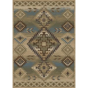 American Destination Phoenix Lodge Antique 2 ft. x 4 ft. Woven Abstract Polypropylene Rectangle Area Rug